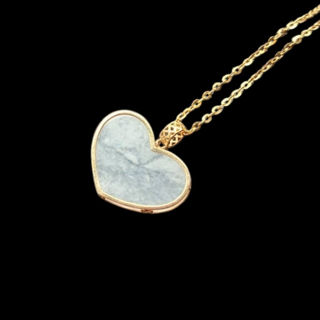#881 Authentic Natural Translucent Burmese Jadeite Heart-Shaped Pendant