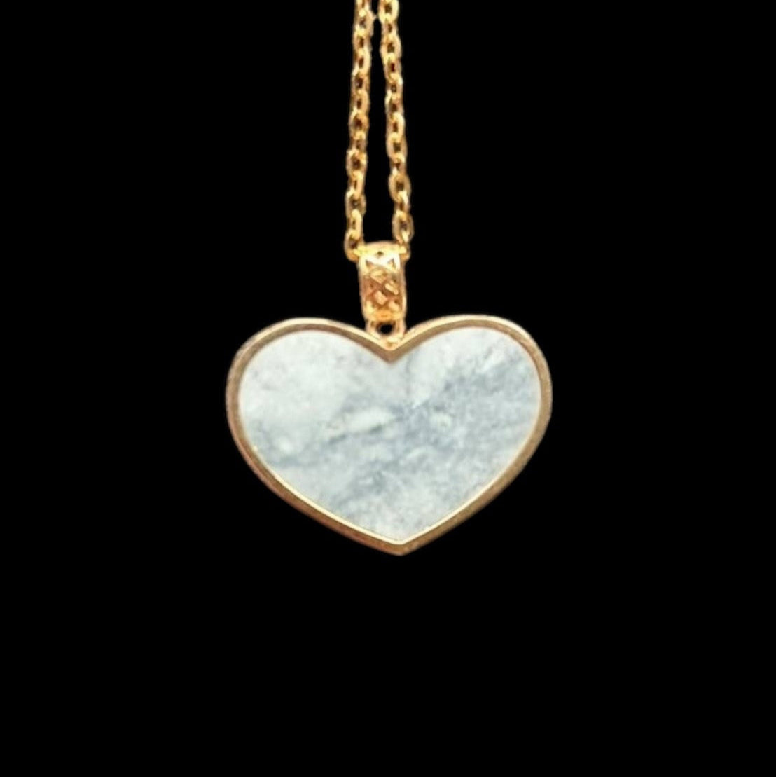 #881 Authentic Natural Translucent Burmese Jadeite Heart-Shaped Pendant