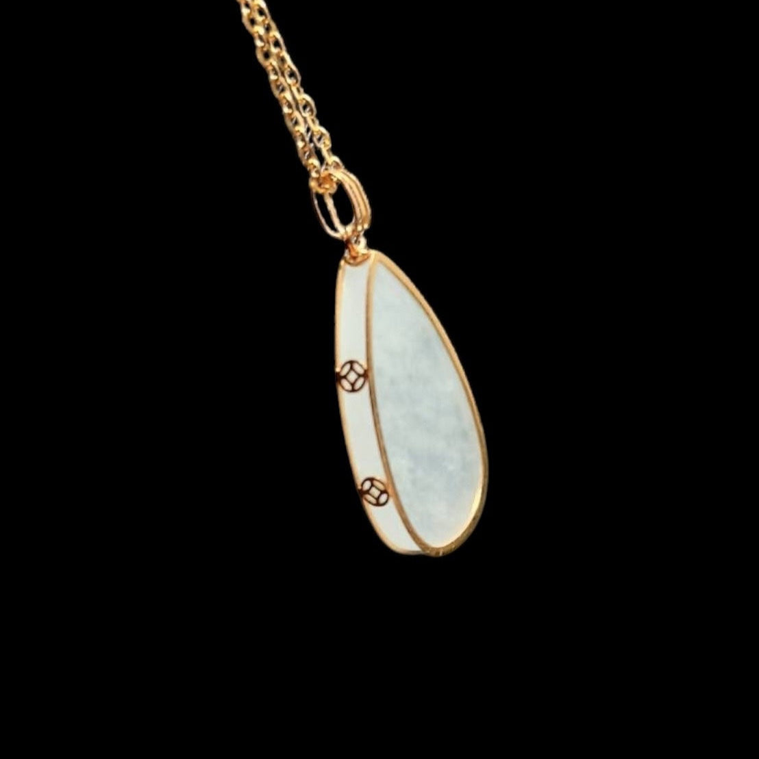 #883 Authentic Natural Translucent Burmese Jadeite Water Droplet Pendant