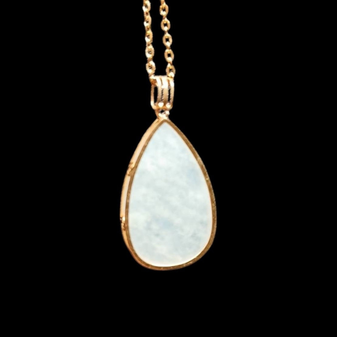#883 Authentic Natural Translucent Burmese Jadeite Water Droplet Pendant