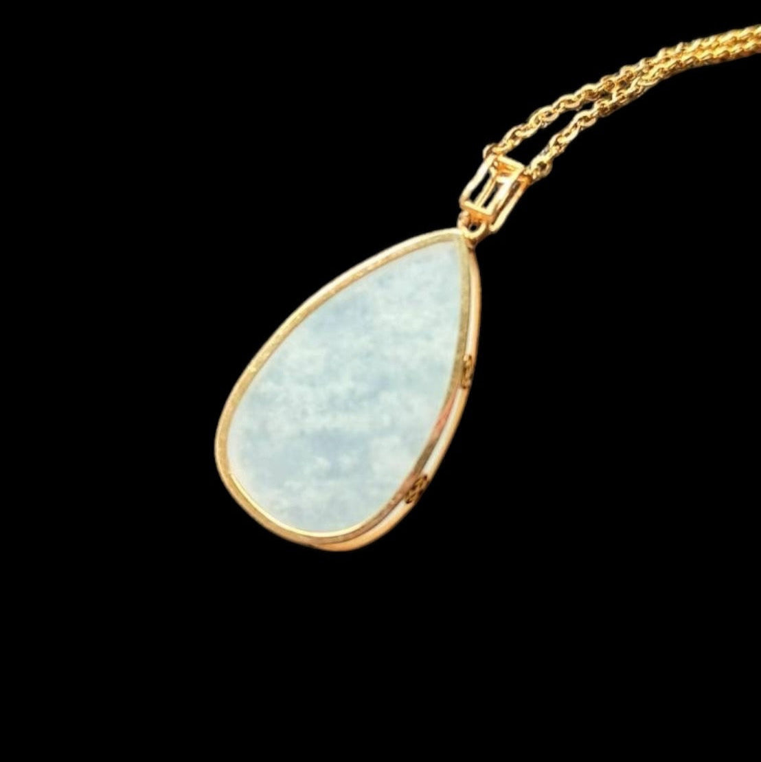 #883 Authentic Natural Translucent Burmese Jadeite Water Droplet Pendant