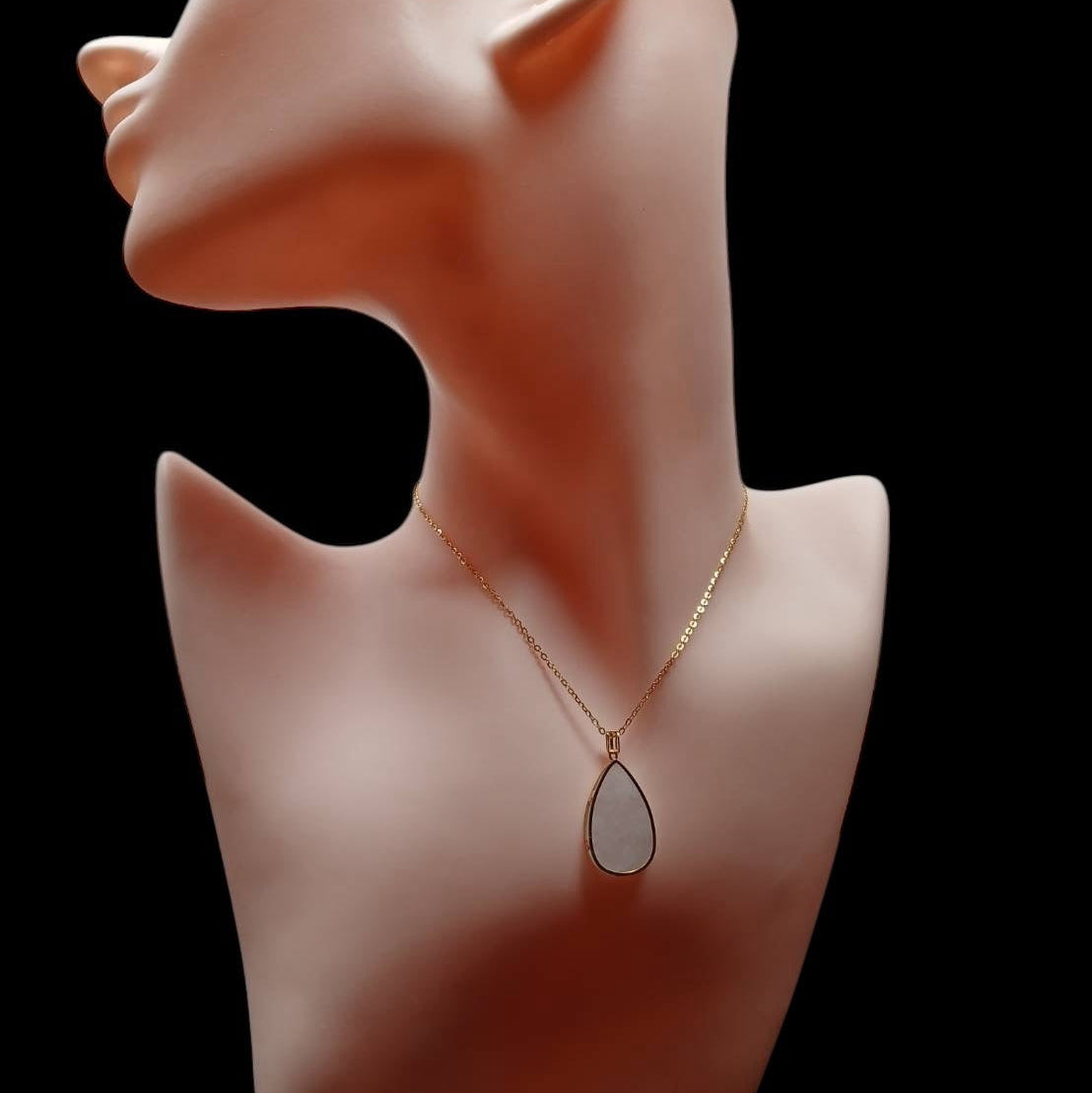 #883 Authentic Natural Translucent Burmese Jadeite Water Droplet Pendant