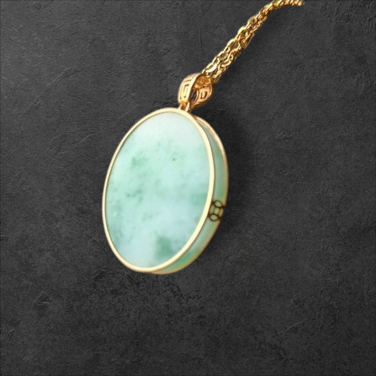 #888 Authentic Natural Translucent Burmese Jadeite Round Pendant
