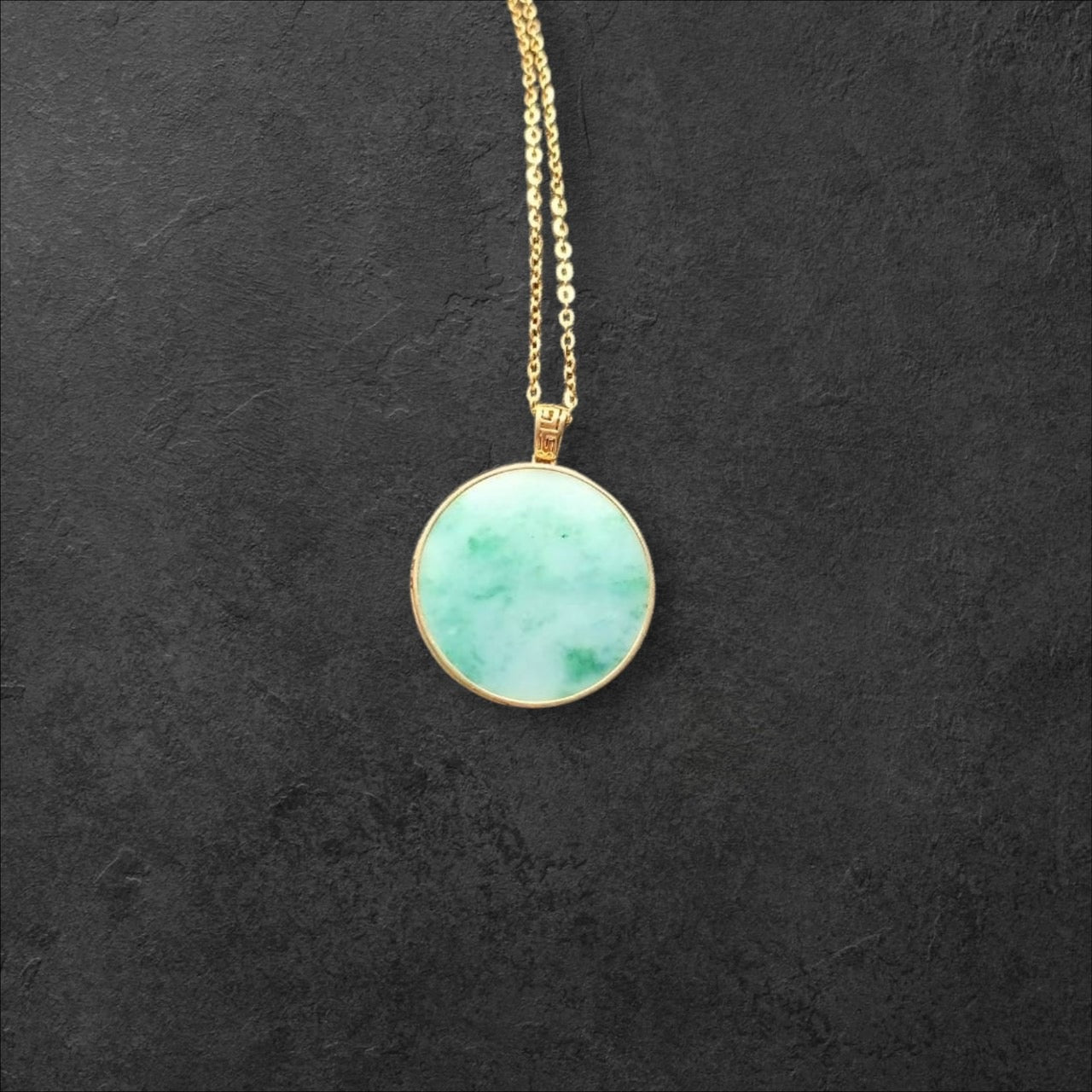 #888 Authentic Natural Translucent Burmese Jadeite Round Pendant