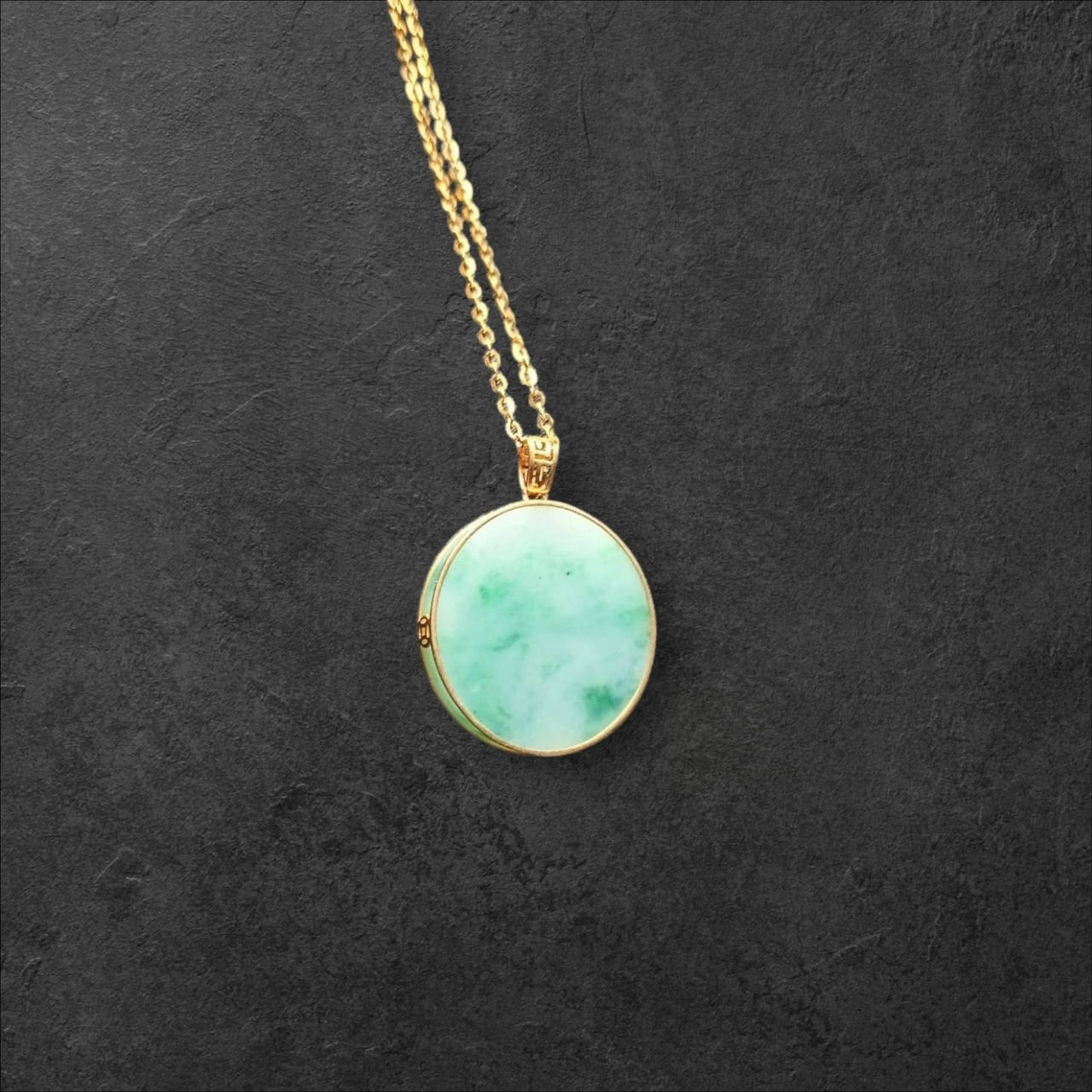 #888 Authentic Natural Translucent Burmese Jadeite Round Pendant
