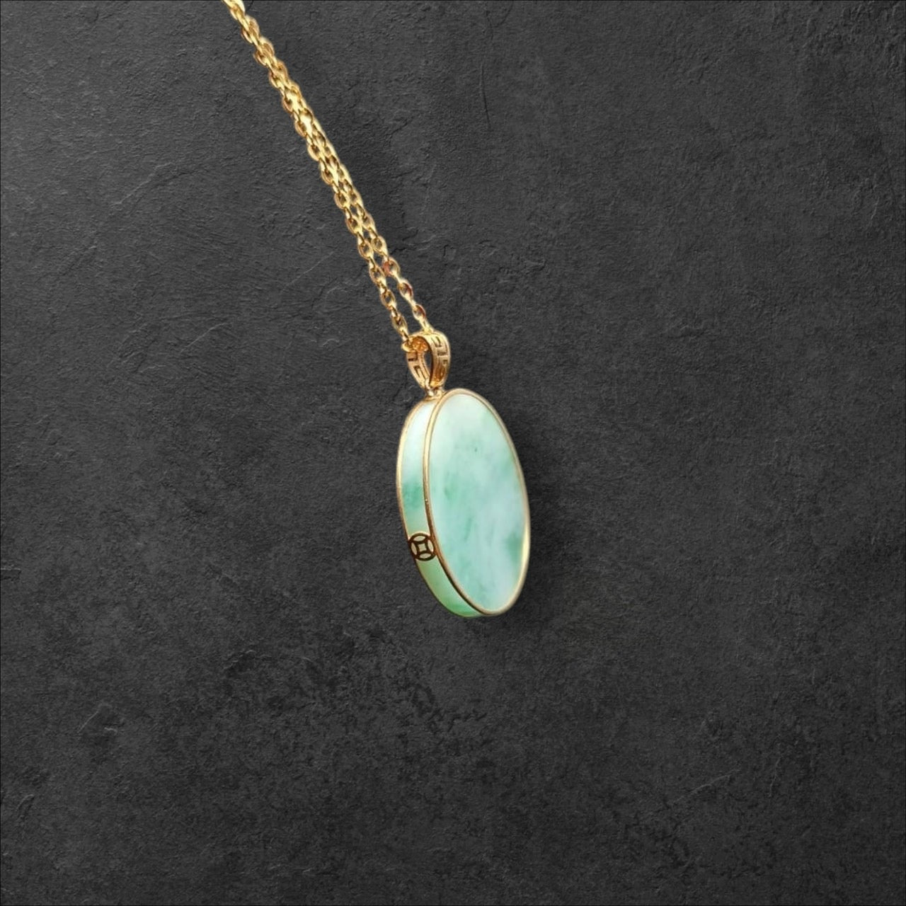 #888 Authentic Natural Translucent Burmese Jadeite Round Pendant