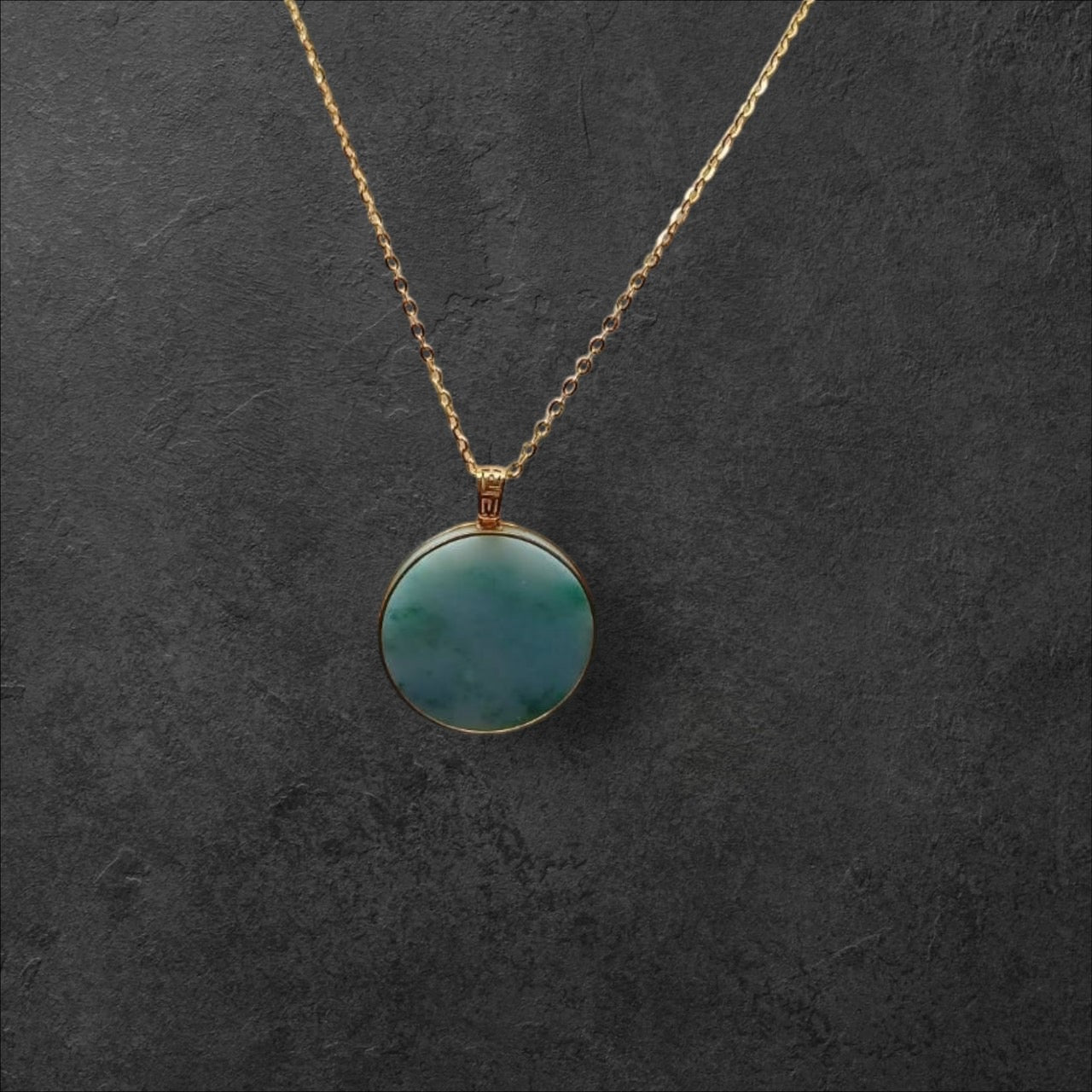 #888 Authentic Natural Translucent Burmese Jadeite Round Pendant