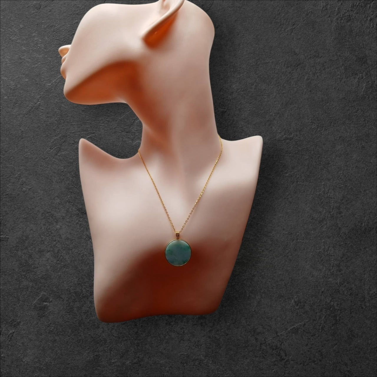 #888 Authentic Natural Translucent Burmese Jadeite Round Pendant