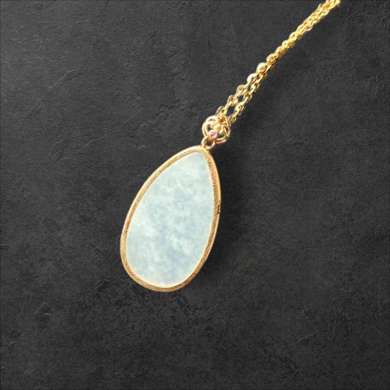 #886 Authentic Natural Translucent Burmese Jadeite Water Droplet Pendant