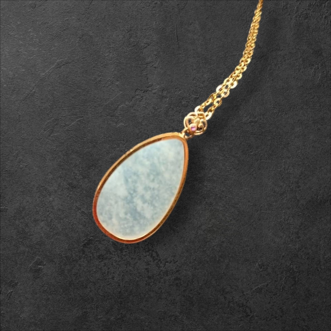 #886 Authentic Natural Translucent Burmese Jadeite Water Droplet Pendant
