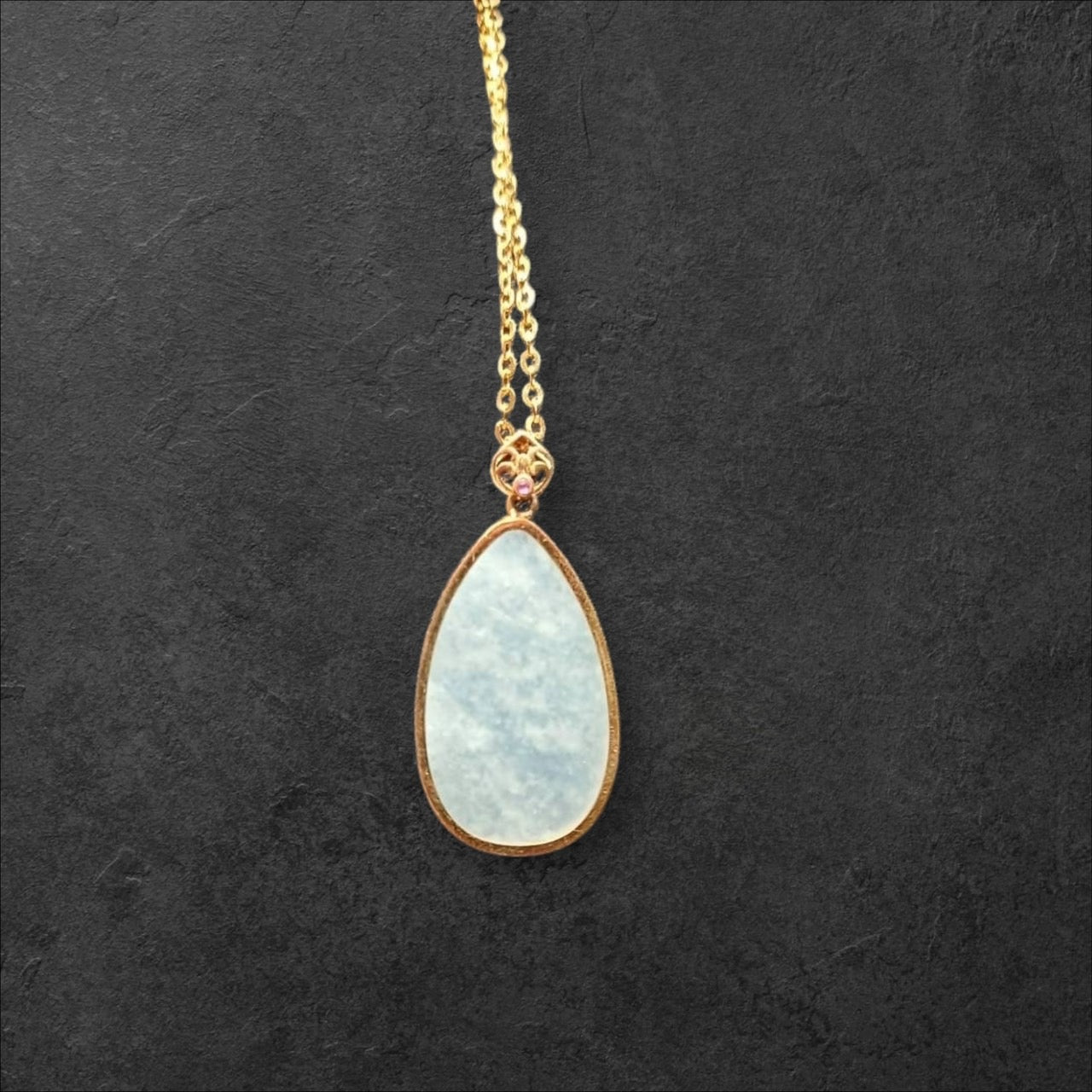 #886 Authentic Natural Translucent Burmese Jadeite Water Droplet Pendant