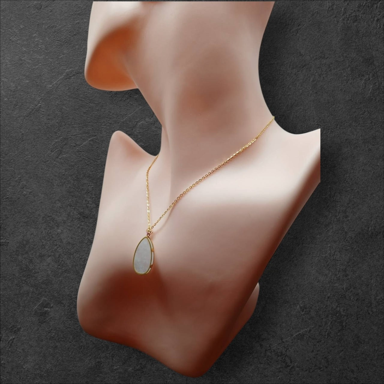 #886 Authentic Natural Translucent Burmese Jadeite Water Droplet Pendant