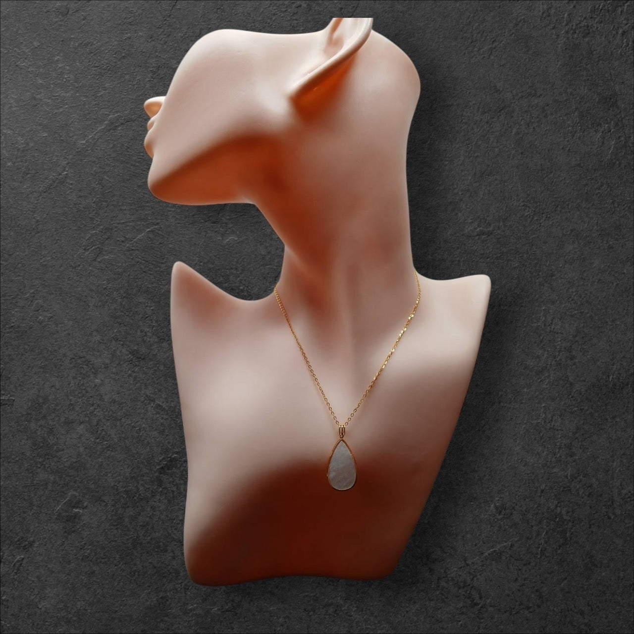 #884 Authentic Natural Translucent Burmese Jadeite Water Droplet Pendant in 18K Yellow Gold Wrap-Around Holder