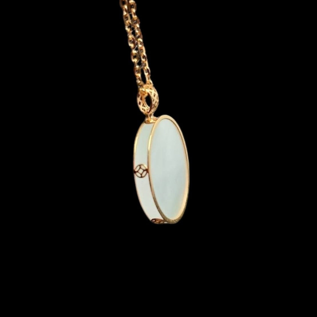 #889 Authentic Natural Translucent Burmese Jadeite Round Pendant