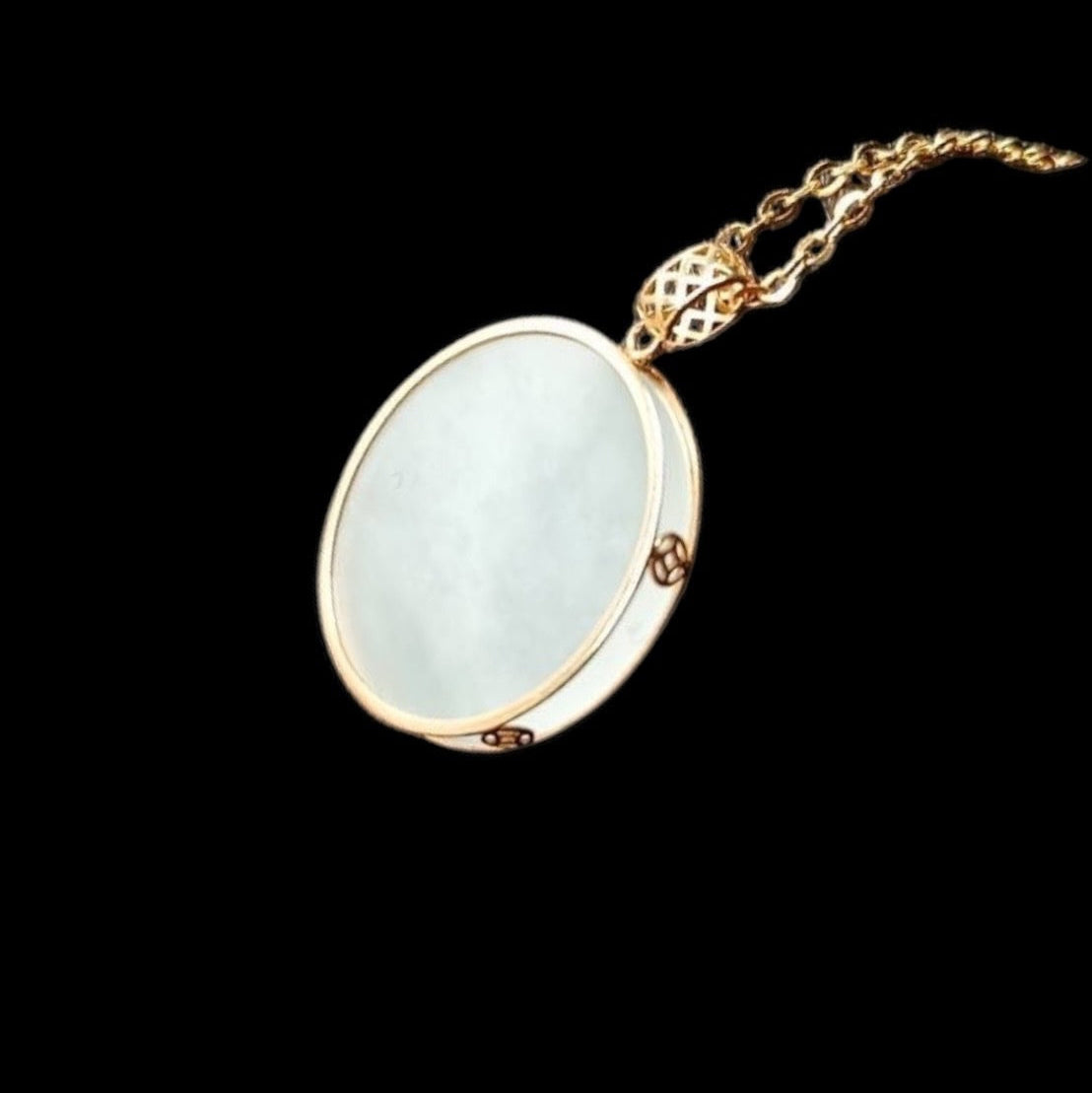 #889 Authentic Natural Translucent Burmese Jadeite Round Pendant