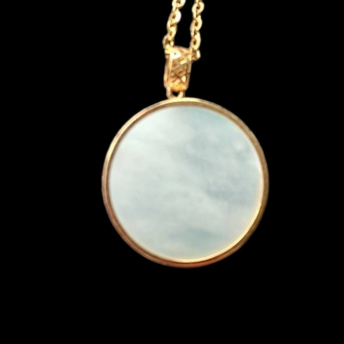 #889 Authentic Natural Translucent Burmese Jadeite Round Pendant