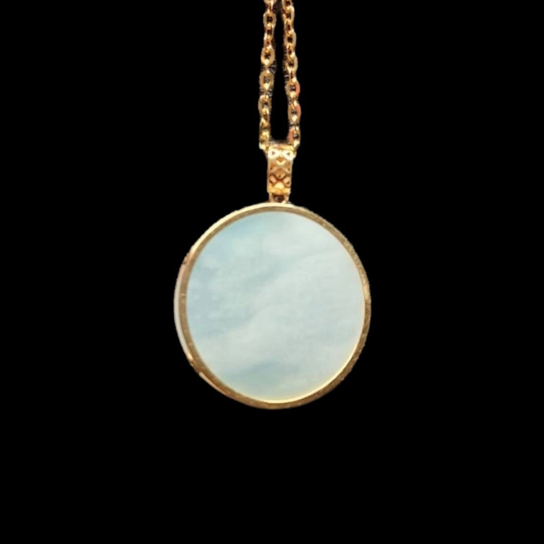 #889 Authentic Natural Translucent Burmese Jadeite Round Pendant