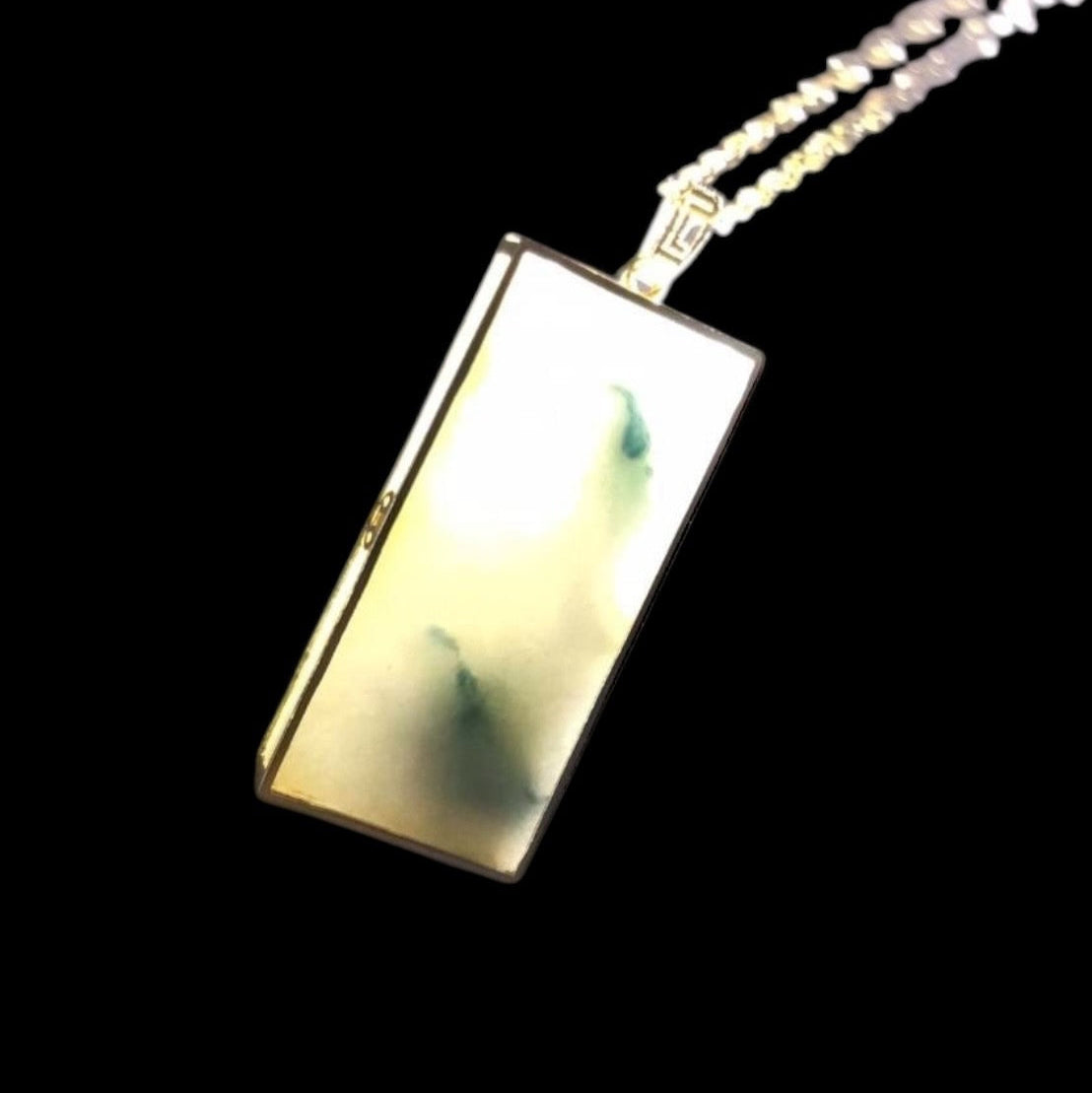 #887 Authentic Natural Translucent Burmese Jadeite WuShiPai Pendant