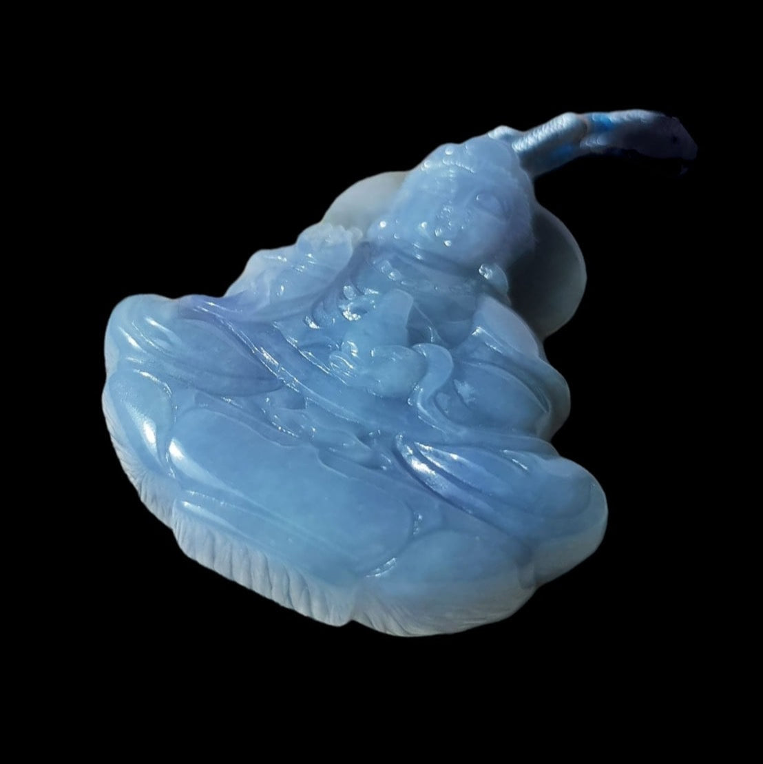 #1017 Lavender Green Burmese Jadeite, Guan Yin Pendant