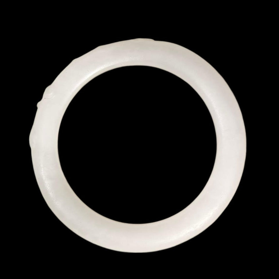 #1081 AGL Certified Natural White Nephrite Jade Carved Bangle Bracelet