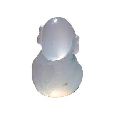 #116 GIA Certified Icy Translucent Natural Burma Jadeite Jade Formless Buddha Miniature Figurine