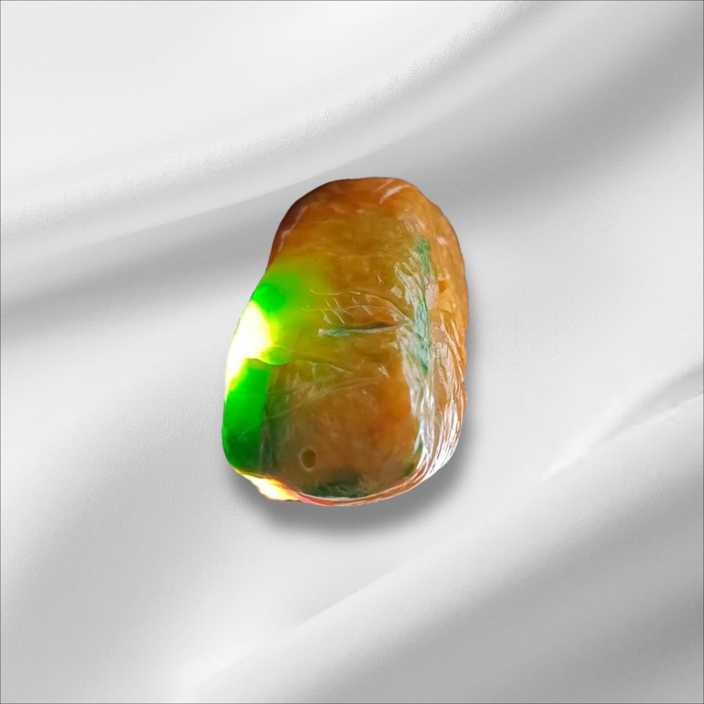 #880 Green and Yellow Burmese Jadeite, Enlightenment Pendant