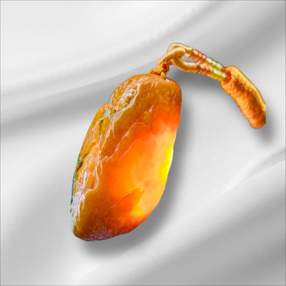 #880 Green and Yellow Burmese Jadeite, Enlightenment Pendant