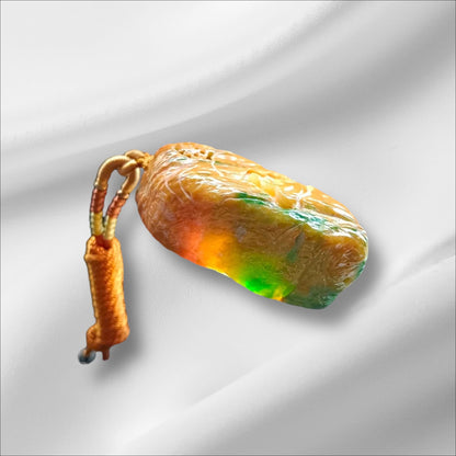 #880 Green and Yellow Burmese Jadeite, Enlightenment Pendant