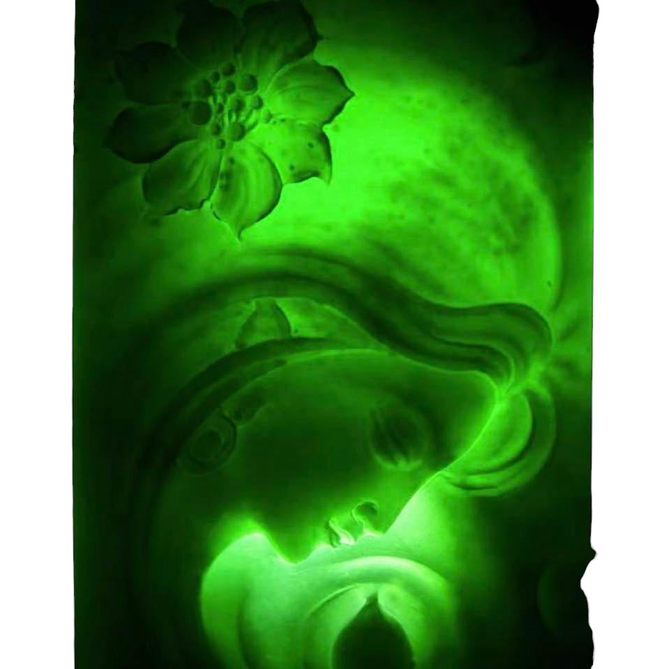 #PO1 NGTC Certified Natural Omphacite Jadeite with Snow Flakes, Beauty Blossom Pendant