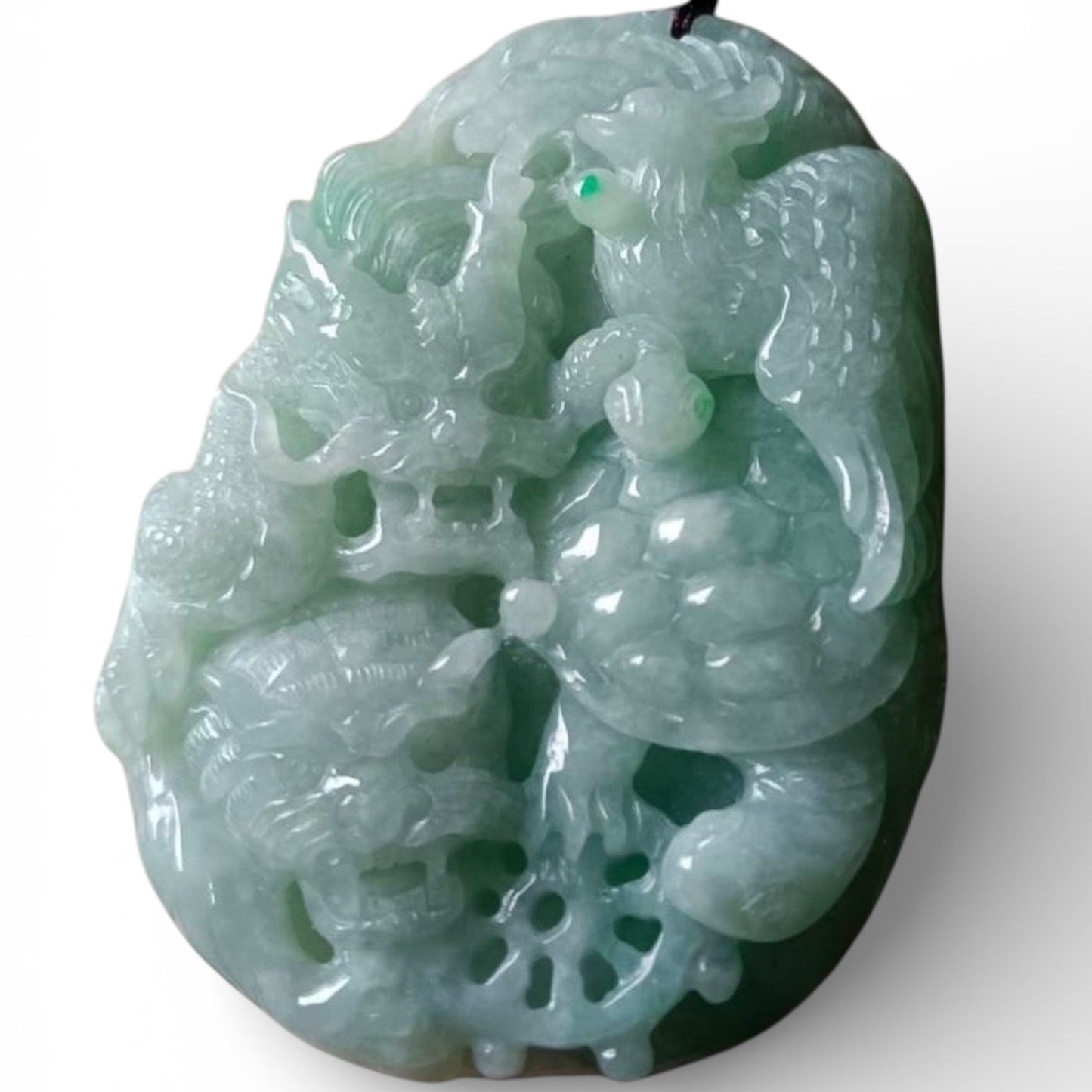 #133 GIA Certified Apple Green Burma Jadeite Jade Four Guardians Pendant