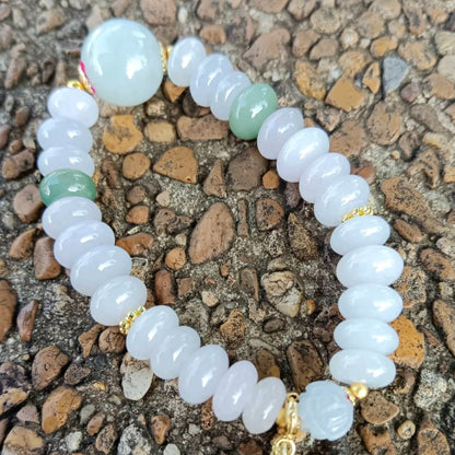 #98 Mason-Kay Certified Lavender Designer Jadeite Jade Bead Bracelet, 8~13 mm