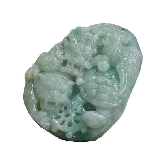 #133 GIA Certified Apple Green Burma Jadeite Jade Four Guardians Pendant