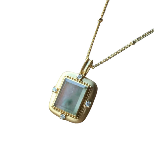 #850 AGL Certified Semi-Transparent Burma Jadeite with Floating Green, Wu Shi Pai Pendant