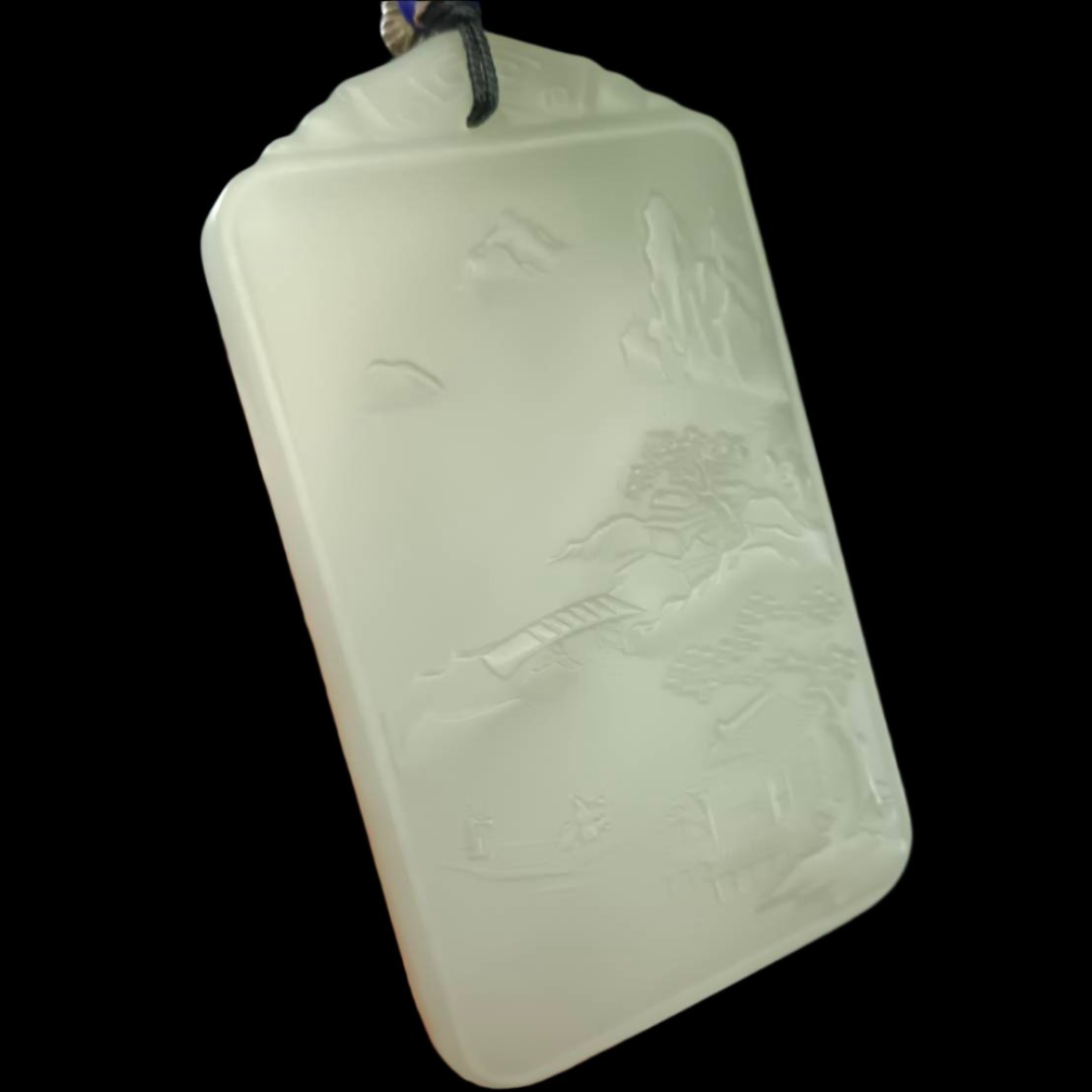 #861 AGL Certified Hetian Nephrite Jade, Lake View Pendant