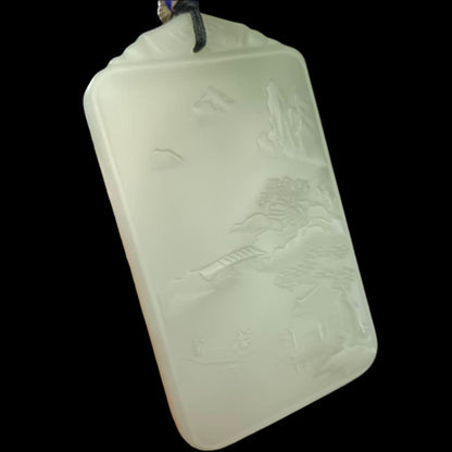 #861 AGL Certified Hetian Nephrite Jade, Lake View Pendant