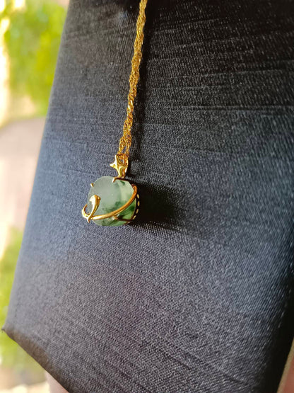 #823 AGL Certified Semi-Transparent Burma Jadeite, Dolphin Peace Pendant (Wu Shi Pai)