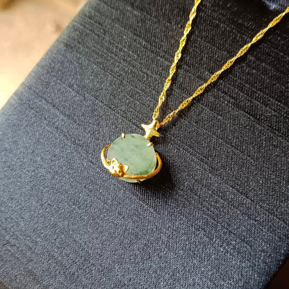 #824 AGL Certified Semi-Transparent Burma Jadeite Cat Peace Pendant (Wu Shi Pai)