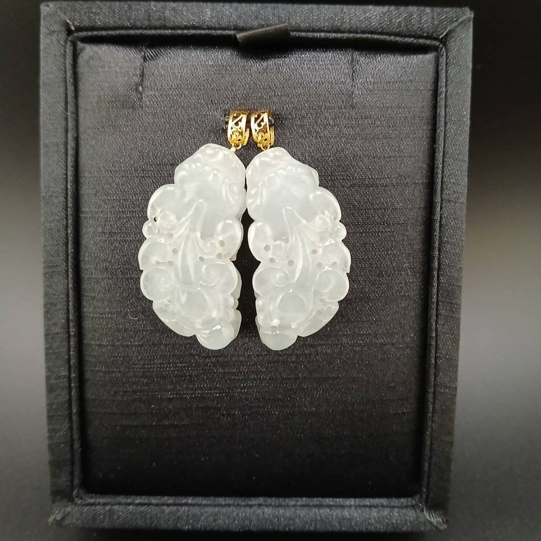 #943 Semi-Transparent Type A Burmese Jadeite, Pixiu Pendant with 18K Yellow Gold Bail
