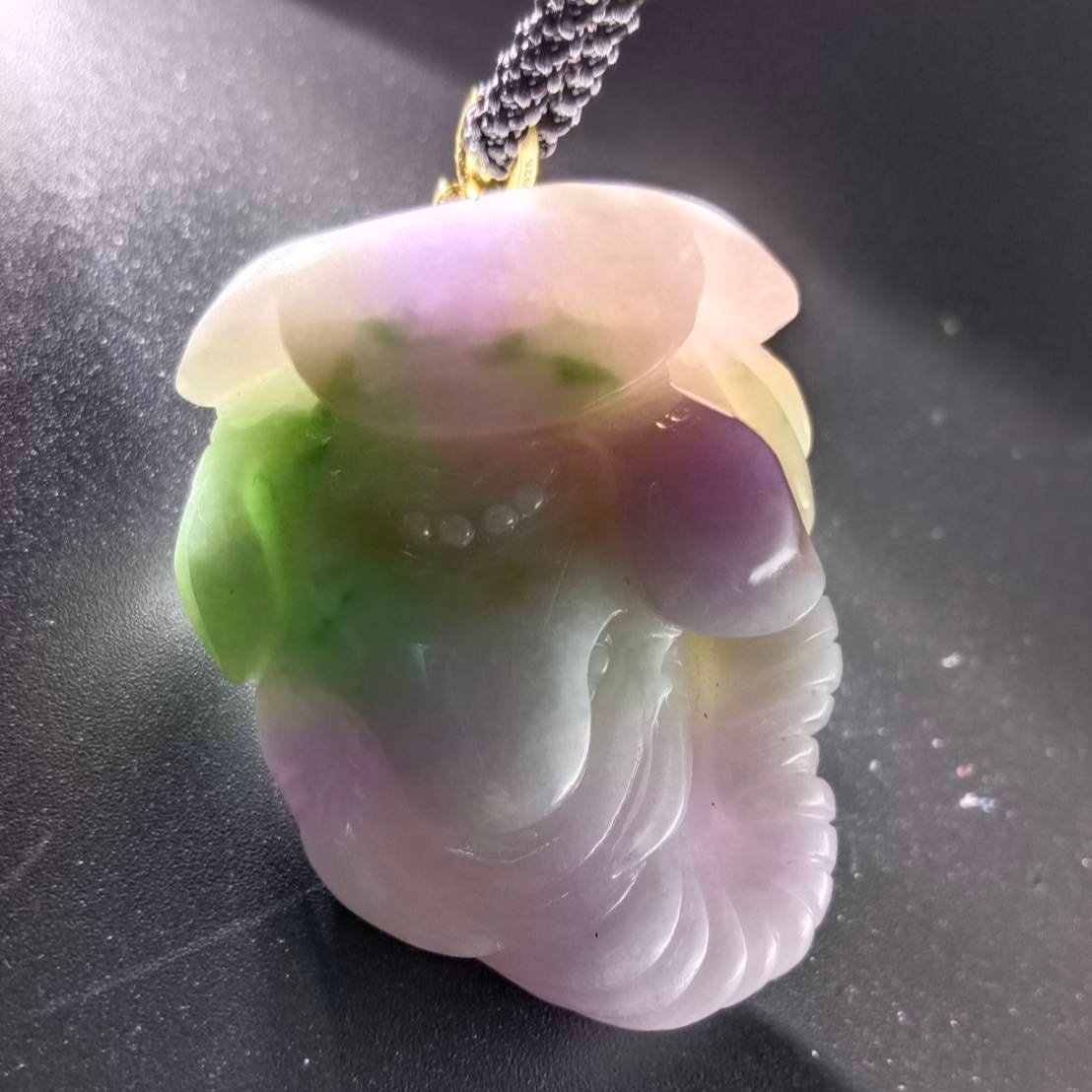 #946 Natural Burma Jadeite Tri-Color "Lucky Elephant" pendant
