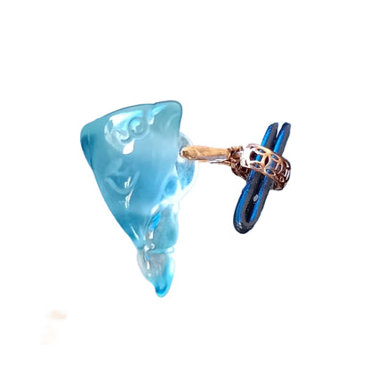 #113 GIA Certified Natural Icy Translucent Burma Jadeite Jade, Dolphin Pendant