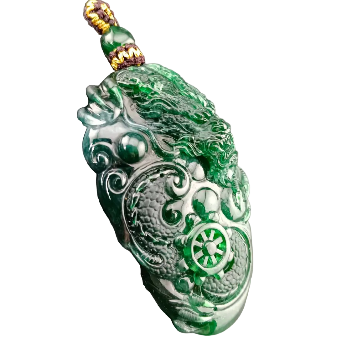 #1029 GIA Certified Type A Guatemala Jadeite, Dragon Pendant