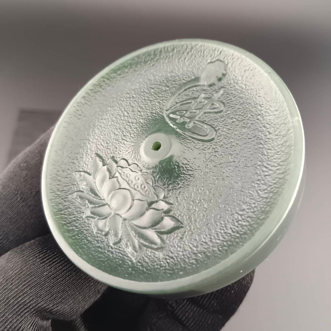 #1057 Natural Hetian Nephrite, Lotus Harmony Incense Holder