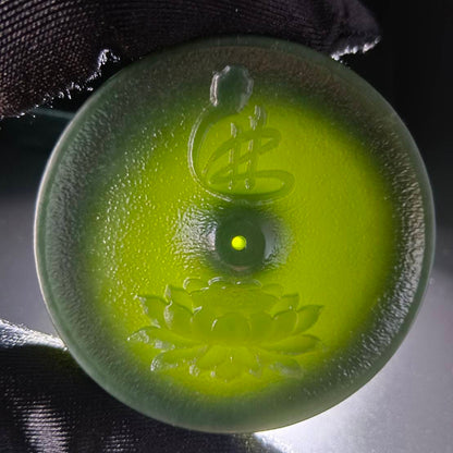 #1057 Natural Hetian Nephrite, Lotus Harmony Incense Holder