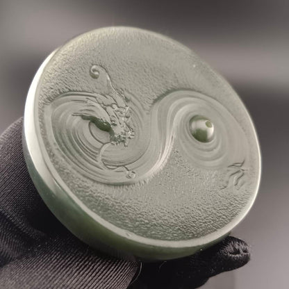 #1058 Natural Hetian Nephrite, Dragon Incense Holder