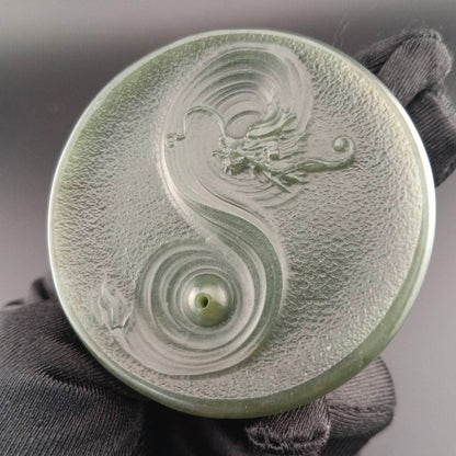 #1058 Natural Hetian Nephrite, Dragon Incense Holder