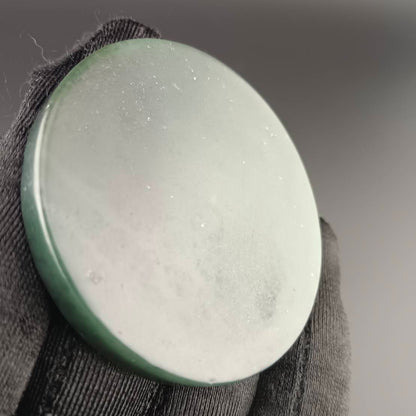#1059 Natural Green Hetian Nephrite, Eight Auspicious Symbols Incense Holder