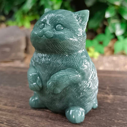 [Little Jade Pavilion] # 1069 Guatemala Jadeite Guai Guai Cat