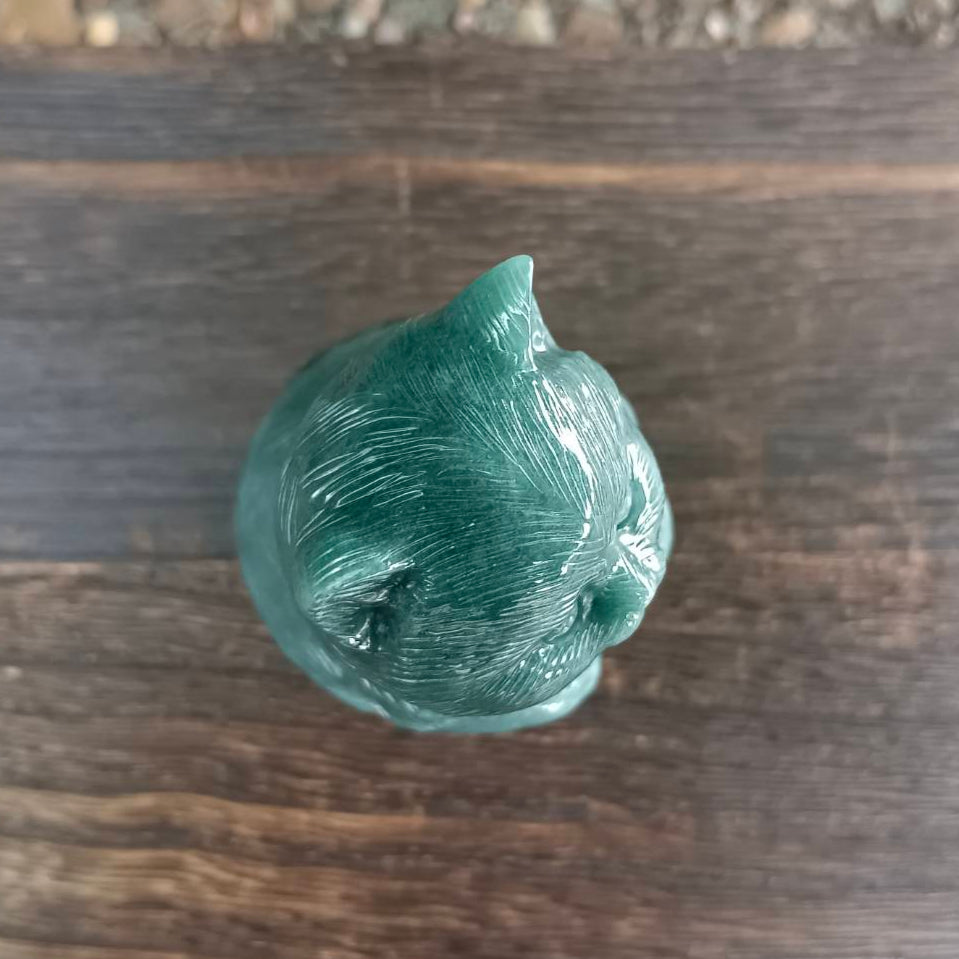 [Little Jade Pavilion] # 1069 Guatemala Jadeite Guai Guai Cat