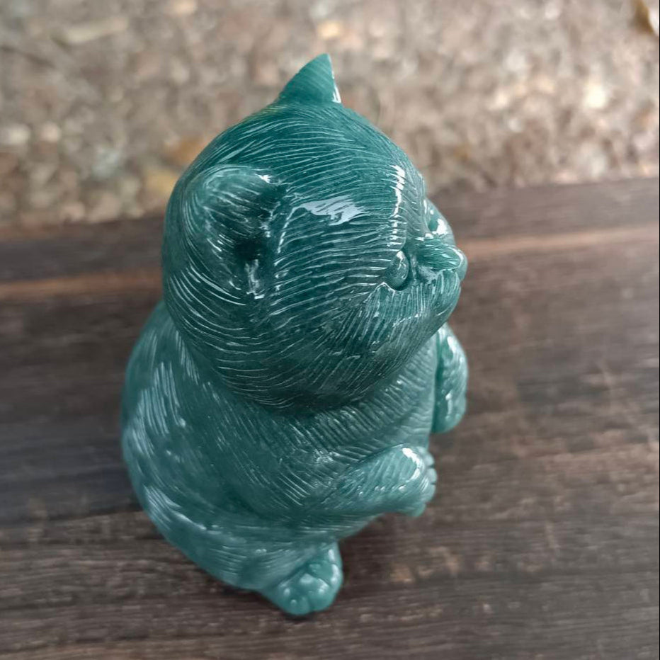 [Little Jade Pavilion] # 1069 Guatemala Jadeite Guai Guai Cat