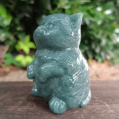 [Little Jade Pavilion] # 1069 Guatemala Jadeite Guai Guai Cat